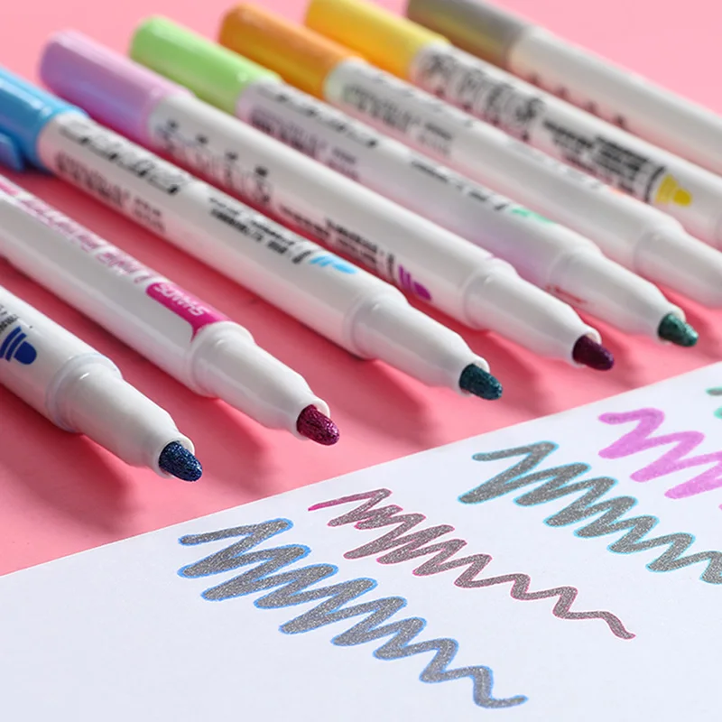 8 шт. двойная контурная ручка цветная маркерная студенческий маркер Канцелярский