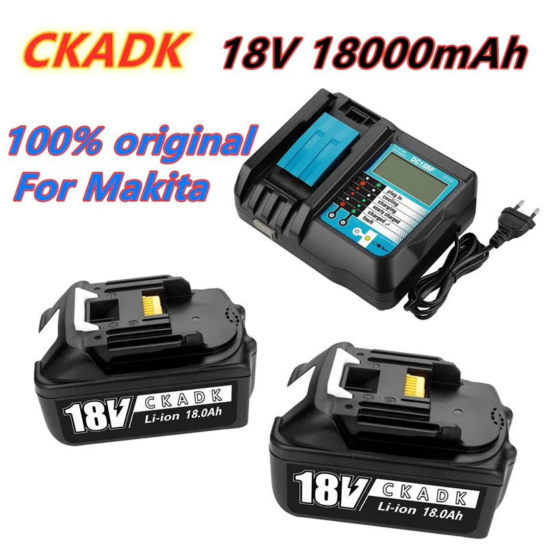 

Аккумуляторная батарея BL1860 18 в 2021 мАч литий-ионная для Makita 18 в аккумулятор BL1840 BL1850 BL1830 BL1860B LXT + зарядное устройство, новинка 18000