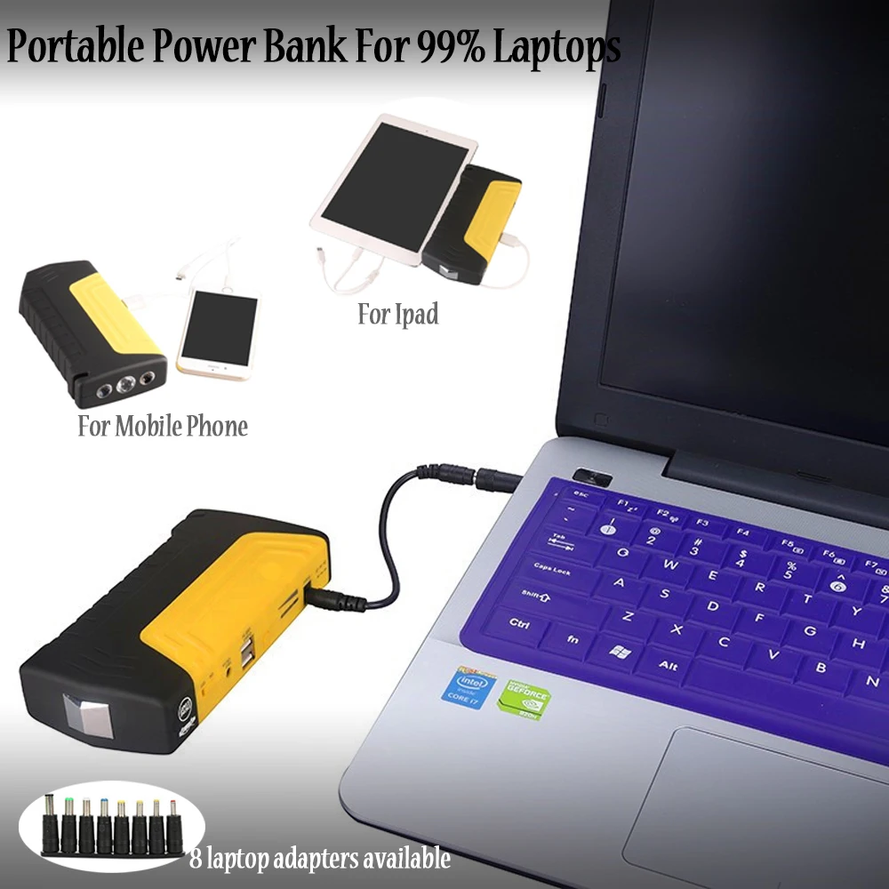 GKFLY Высокая емкость 12В автомобильный стартер Power Bank 600A портативное пусковое