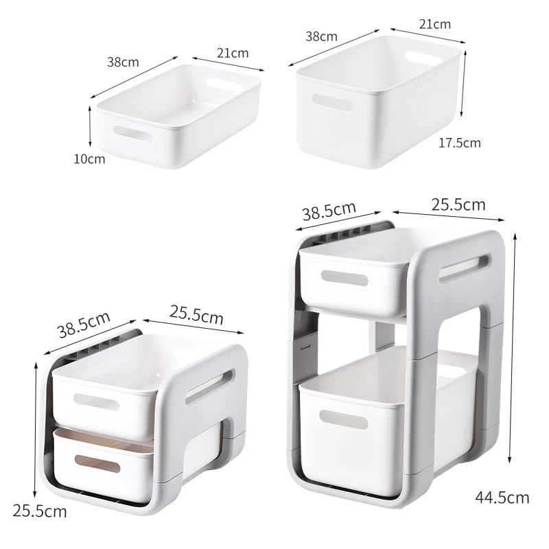 2 яруса Кухня хранения шкаф с полками узкий зазор под раковиной организатор ящик