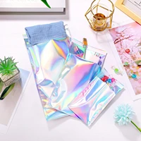 50 pcs wholesale laser self sealing plastic envelopes mailing storage bags holographic gift poly adhesive courier packaging bag