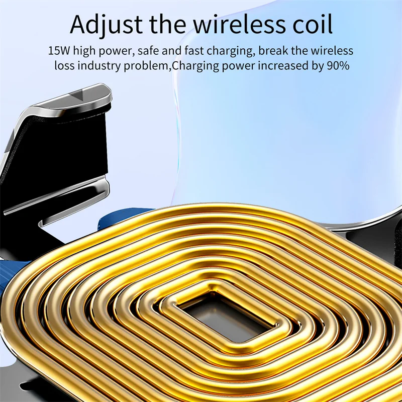 Автомобильное беспроводное зарядное устройство 15 Вт с держателем для Iphone 11 12 Pro Max