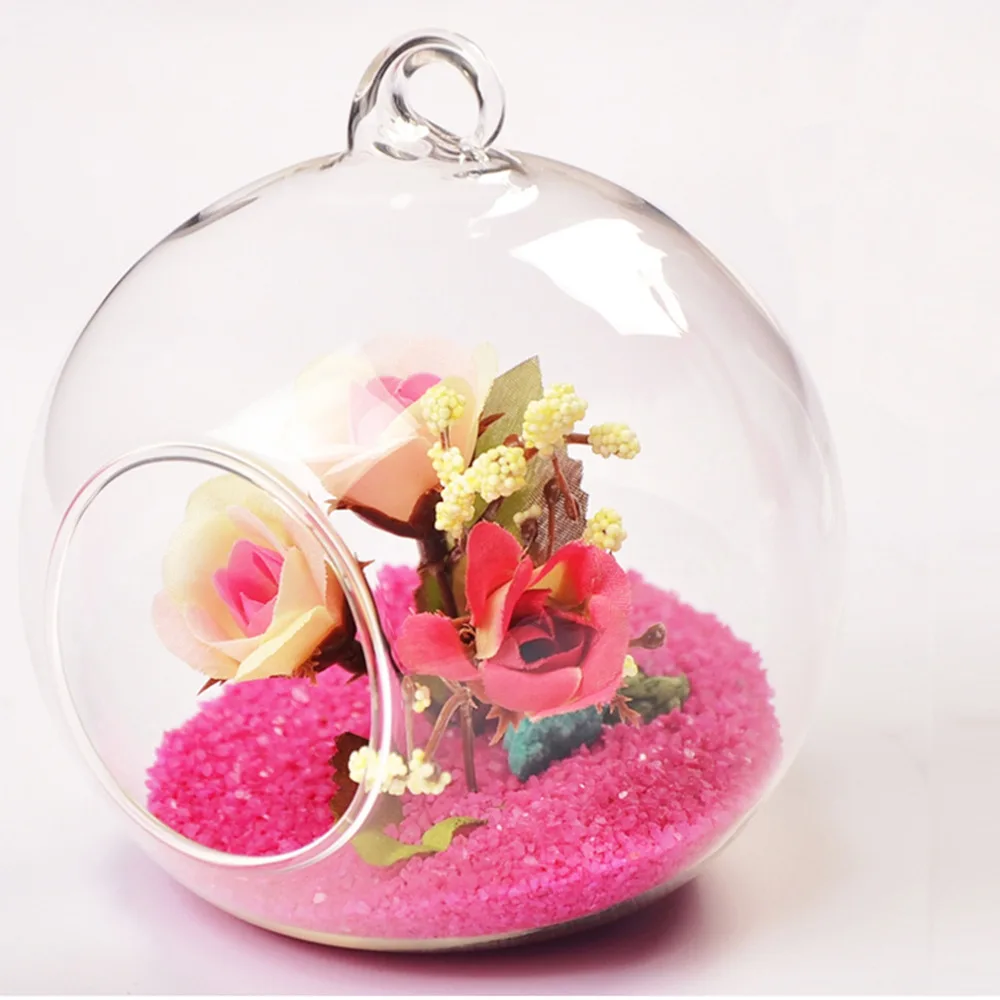 Диаметр 8 см подвесная стеклянная ваза цветы растение настольная подставка для