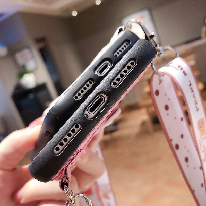 Модный мультяшный чехол-кошелек через плечо для телефона iPhone 11Pro MAX SE XR 7 8 6 Plus