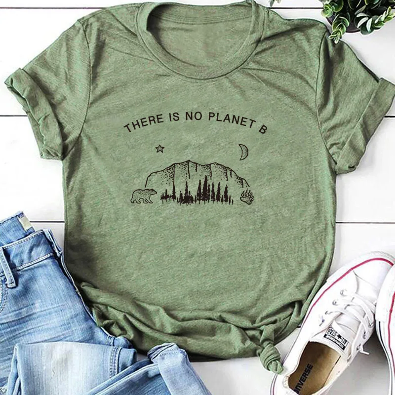 Harajuku Women's T-Shirt Star Moon Planet Graphic Top There is no B Slogan Christian Stylish Tee Feminist Vintage shirts | Женская