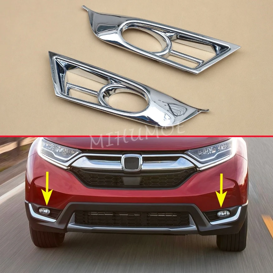 

Chrome Fog Light Cover For Honda CRV 5th 2017 2018 2019 CR-V Front Lamp Overlay Molding Accessories