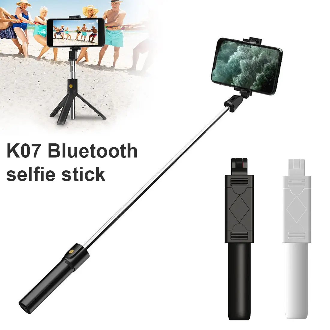 

K07 3 in 1 wireless bluetooth selfie stick, foldable mini tripod, expandable, with remote control, suitable for IOS Android