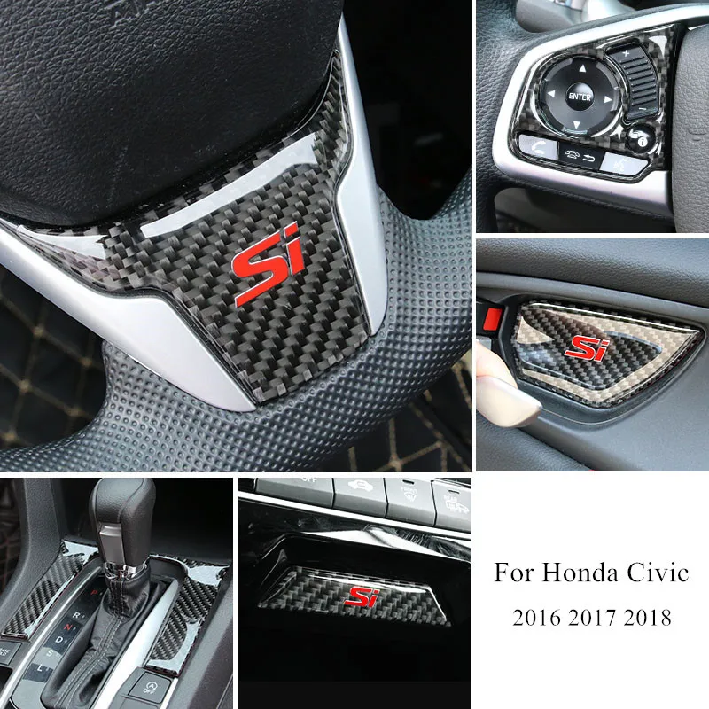 Наклейки для салона автомобиля из углеродного волокна, Накладка для Honda Civic 10th Gen, автомобильные декоративные аксессуары