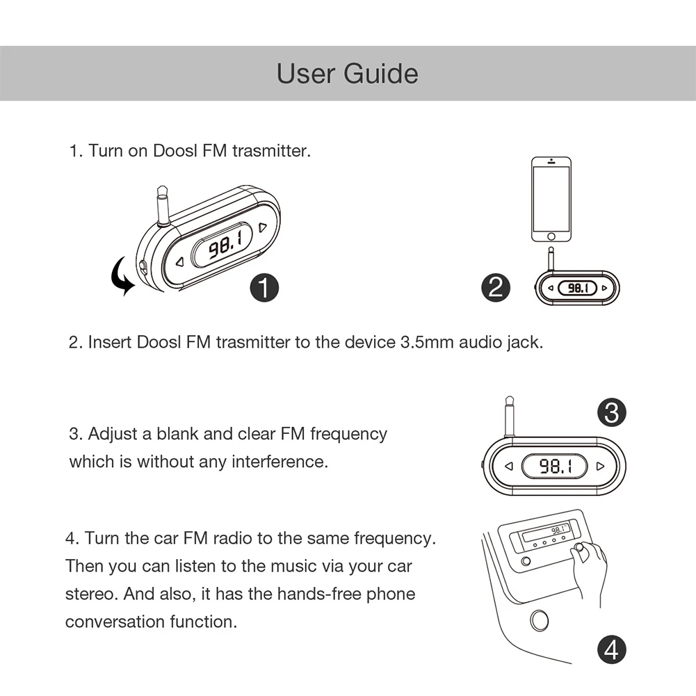 Radio Adapter Handsfree Devices Wireless Modulator FM Transmitter Accessories Auto Audio Kit LCD Display Smart Phone Call |