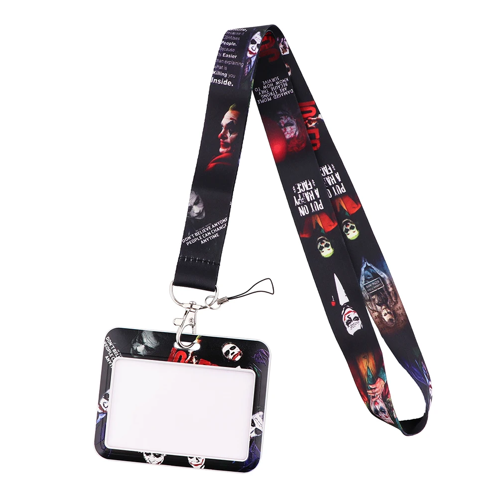

JF736 Clown Movie Cool Figure Lanyards ID Badge Holder Badge Passport Cell Phone Straps Badge Key Holder Keychain