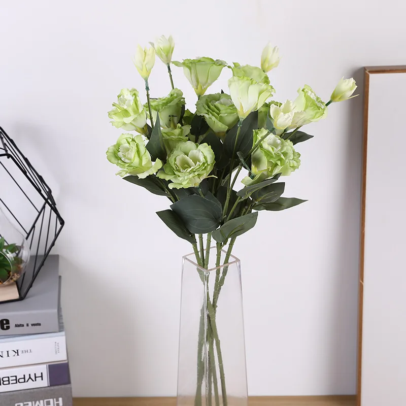 1 шт. Европейский искусственный цветок 4 головки поддельные Эустома Gradiflorus Lisianthus Рождество Свадьба Праздник декор дома 9 цветов