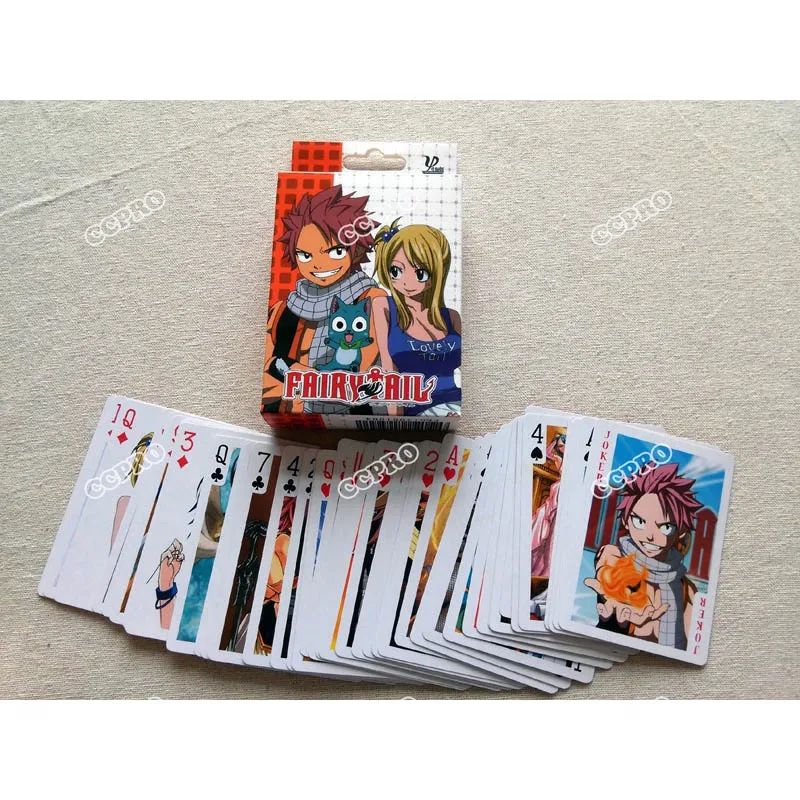 Аниме Fairy Tail Natsu и Люси карты для покера/настольные карточки/мост Косплэй