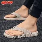 Модные мужские шлепанцы, летние пляжные шлепанцы, легкие роскошные сандалии, мягкая повседневная обувь, подарок для мужчин, резиновые шлепанцы T4