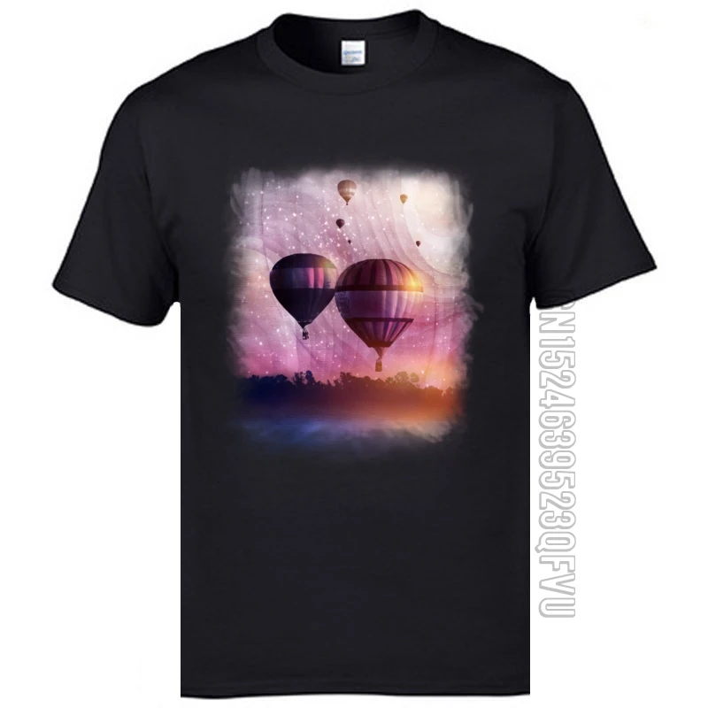 

Electronica Music Men T Shirts So Far So Close Fantasy Balloon Printed On T-Shirts Mens Retro Tshirts XXL Black Hipster Tees