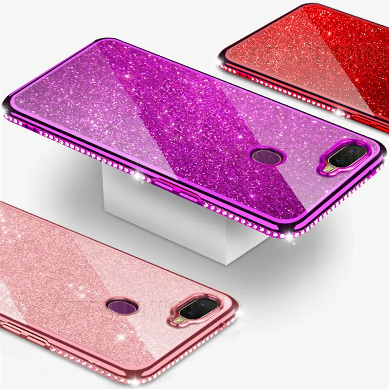 Мягкий силиконовый чехол со стразами для Xiaomi Redmi Note 7 8 6 Pro блестящий 6A 7A с 3D