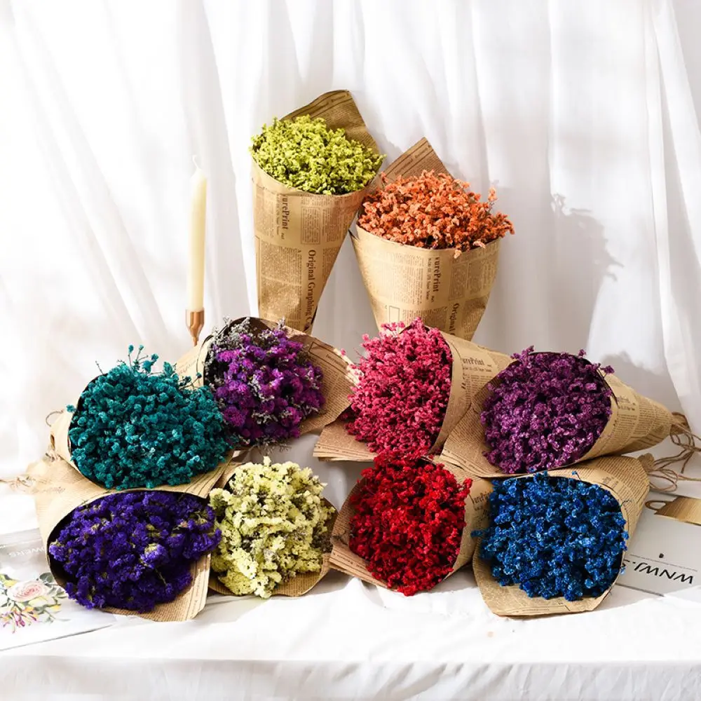 

60g/ 40cm Real Natural Dried Flower Forget Me Not Bouquet Crystal Grass Wedding Home Decor Festivals Party Diy Garden Decoration