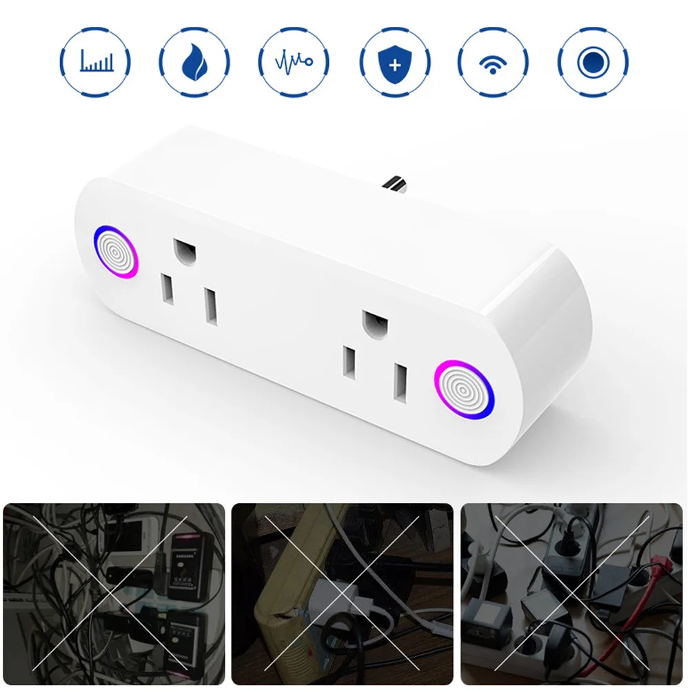 110V-220V Smart Home Wall Charger Adapter 15A US Standard Electrical Plug Socket Power Outlet Panel WiFi | Электроника