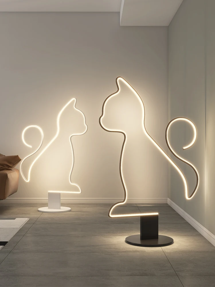 

Напольная Лампа FQ, простой дизайн для гостиной, дивана, спальни с изображением кошки, Интернет-знаменитостей