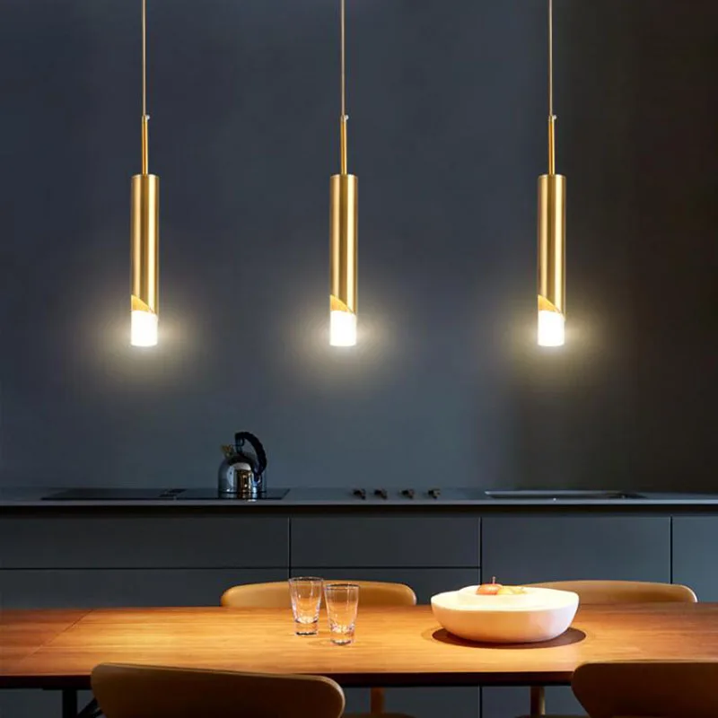 Светодиодные подвесные светильники QIUBOSS черные для столовой лампа с длинной