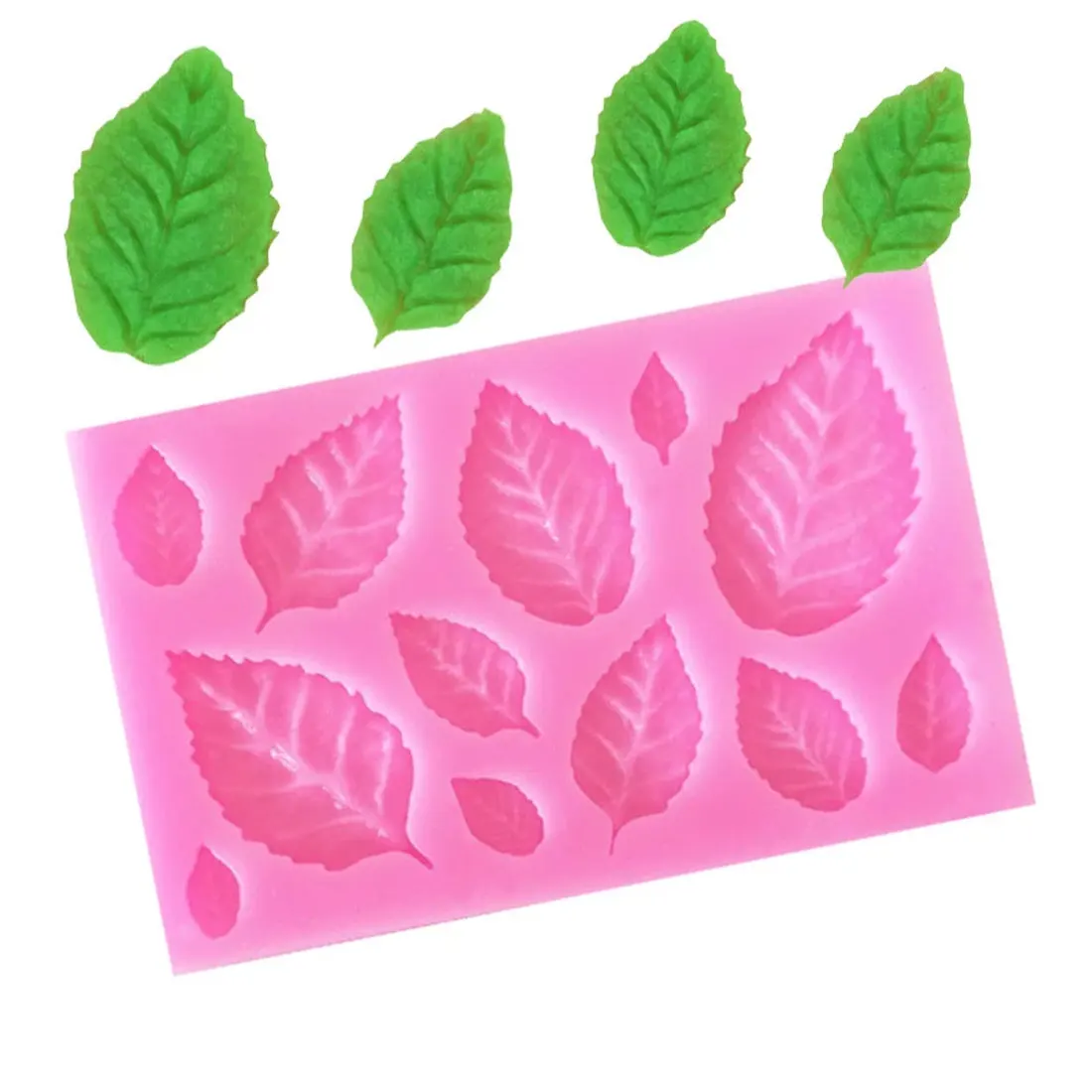 

DIY Cake Decorating Mold Double Leaf Veiner Silicone Cake Mold Sugar Art Mold Fondant Mold Fondant Cake Decorating Tools Pink/Gr