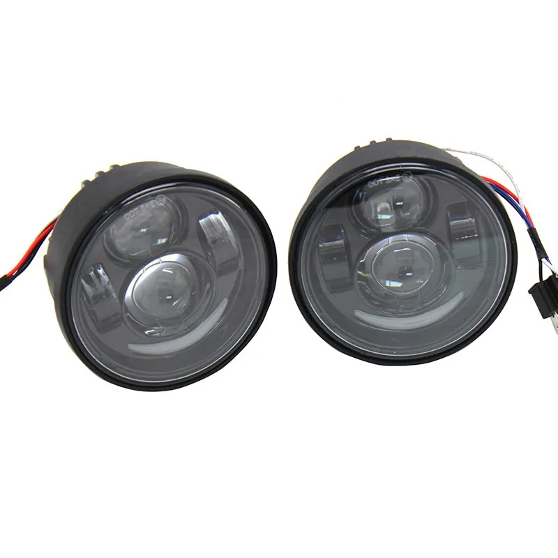 LED Motorcycle HeadLights Head Lamp DRL For Harley Fat Bob FXDF 2008-2016 Black | Light Assembly