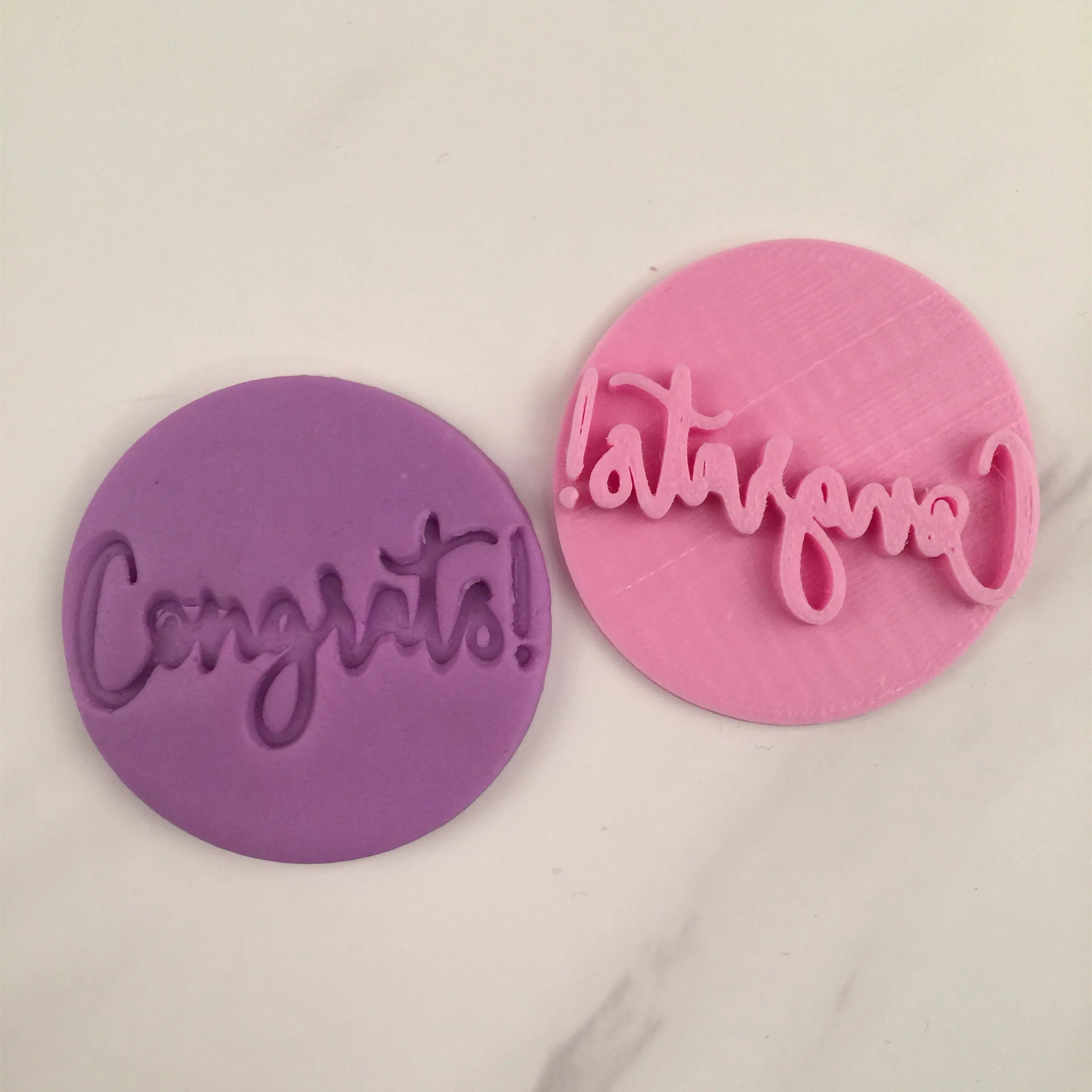 Congratulate Congrats Embosser Stamp Cookie Seal Baking Tool
