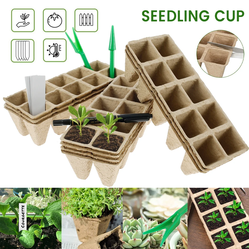

10pcs Seed Starter Pots Kit Biodegradable Paper Pots Plant Starters Seedling Herb Seed Nursery Cup Eco-Friendly Home Cultivation