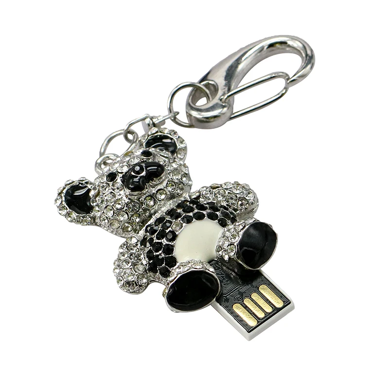 Алмазная кристальная панда, Usb флеш-накопители, флеш-накопитель, кристалл, медведь, U дисковое ожерелье, Usb карта памяти, 4 ГБ, 8 ГБ, 16 ГБ