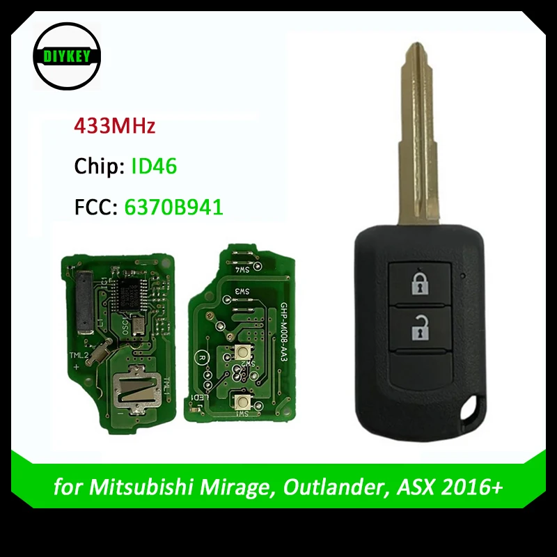 Ключ для ключа дистанционного управления Mitsubishi Mirage Outlander ASX 2016 2017 2018 J166E чип ID46 2019