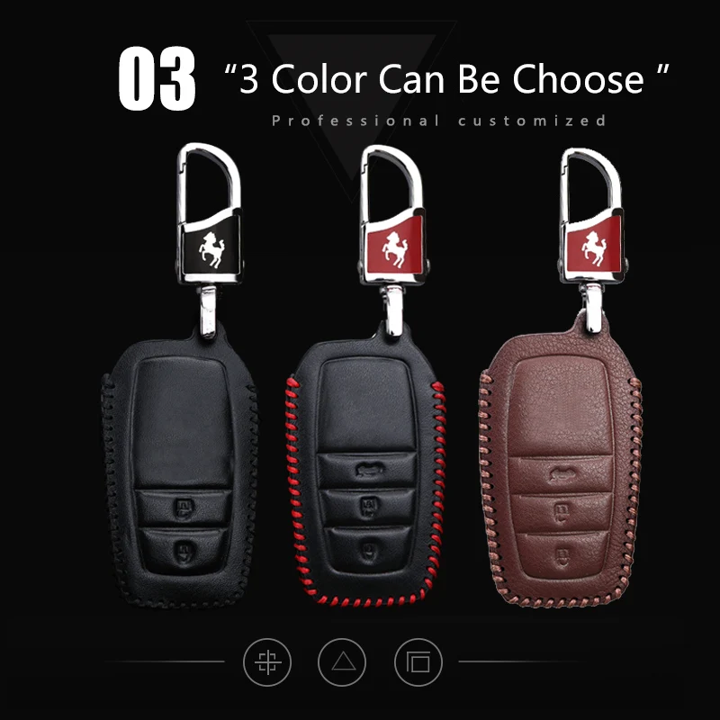 Чехол для автомобильных ключей из натуральной кожи Toyota high Lander Cnder Rav4 Chr Corolla Aqua Camry