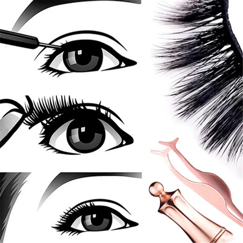 

Magnetic Eyelashes 3D Magnetic Lashes Natural False Eyelashes Magnet Lashes Handmade Long Lasting Eyelash Extension Makeup Tools