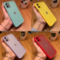 shockproof simple matte transparent phone case for iphone 12 mini 11 pro xs max xr 87p camera protection candy color cover case