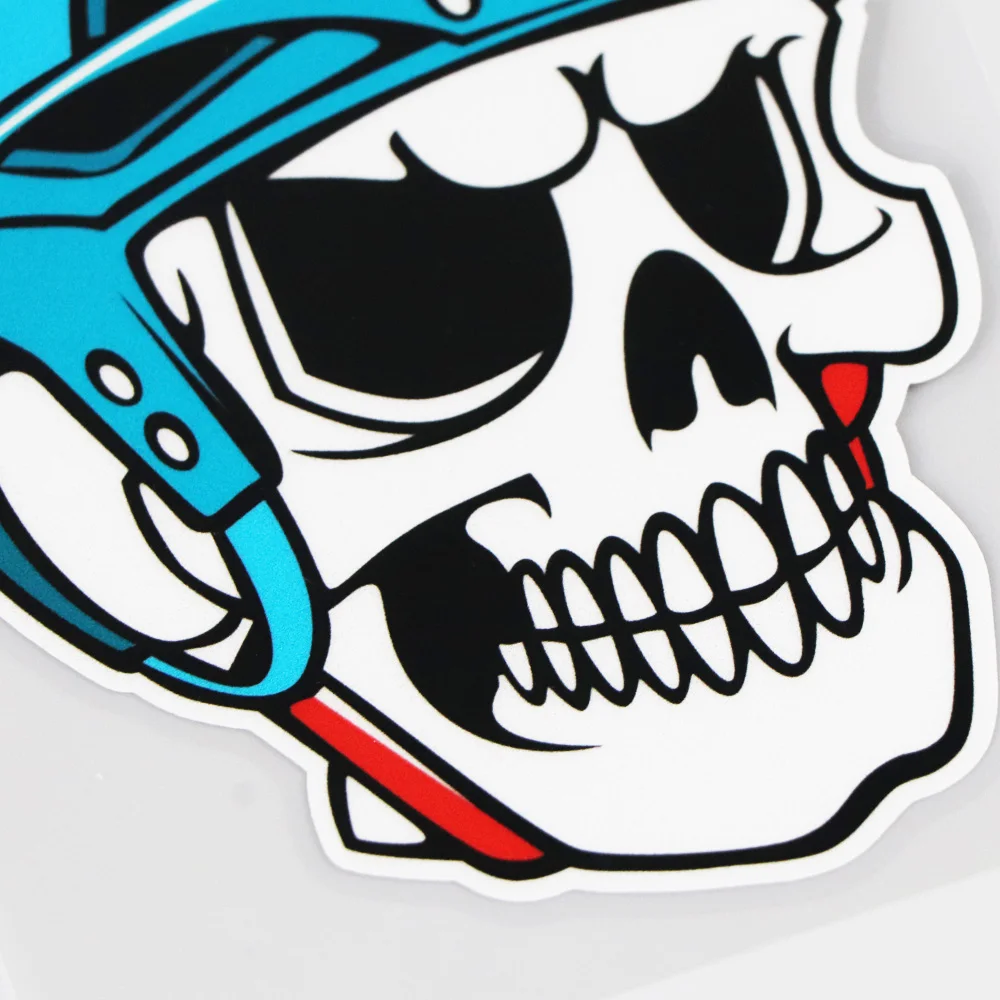 

YOJA 10.2X13.5CM Art Creative Cartoon Pattern Vinyl Decal Car Sticker Motorcycle Decor Skull In Helmet 19A-0139
