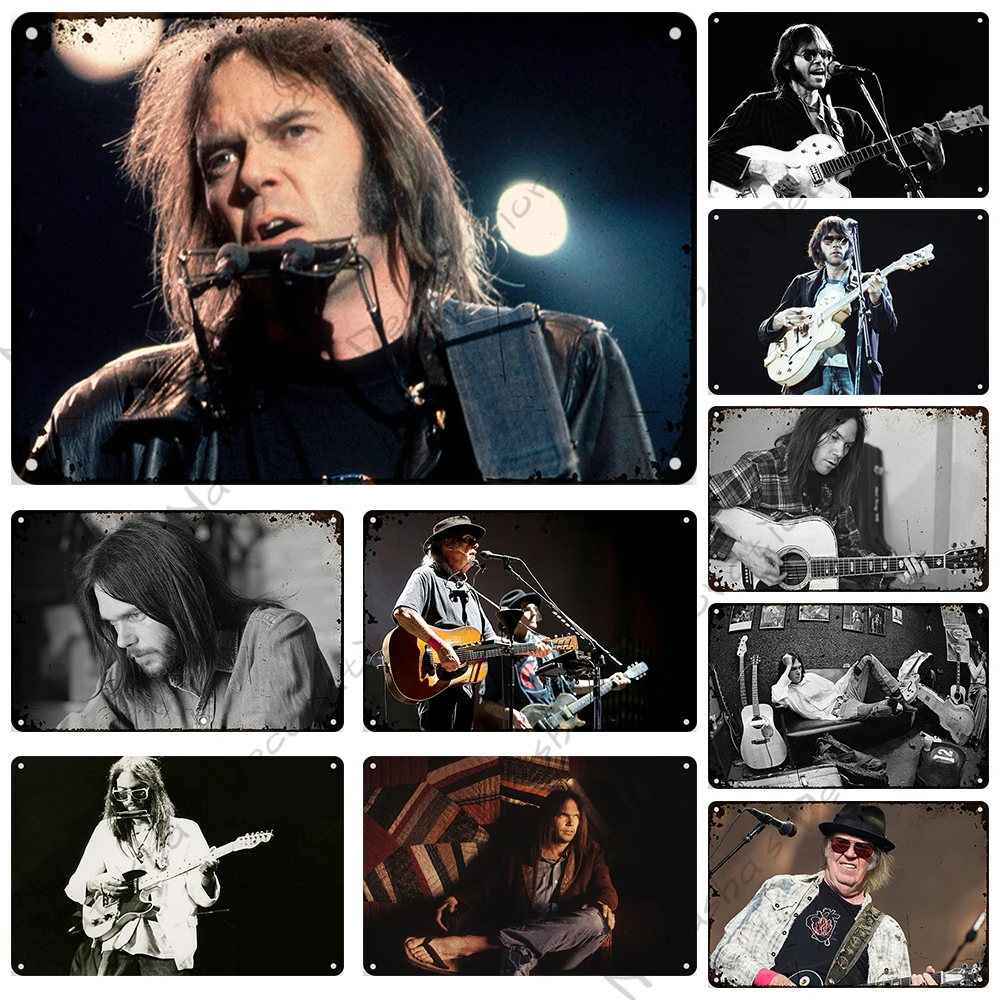 Певец Нил, молодость, металлическая табличка, декоративная пластина, мужская пещера, Клубная стена, металлический жестяной знак, рок, музыкальные металлические знаки