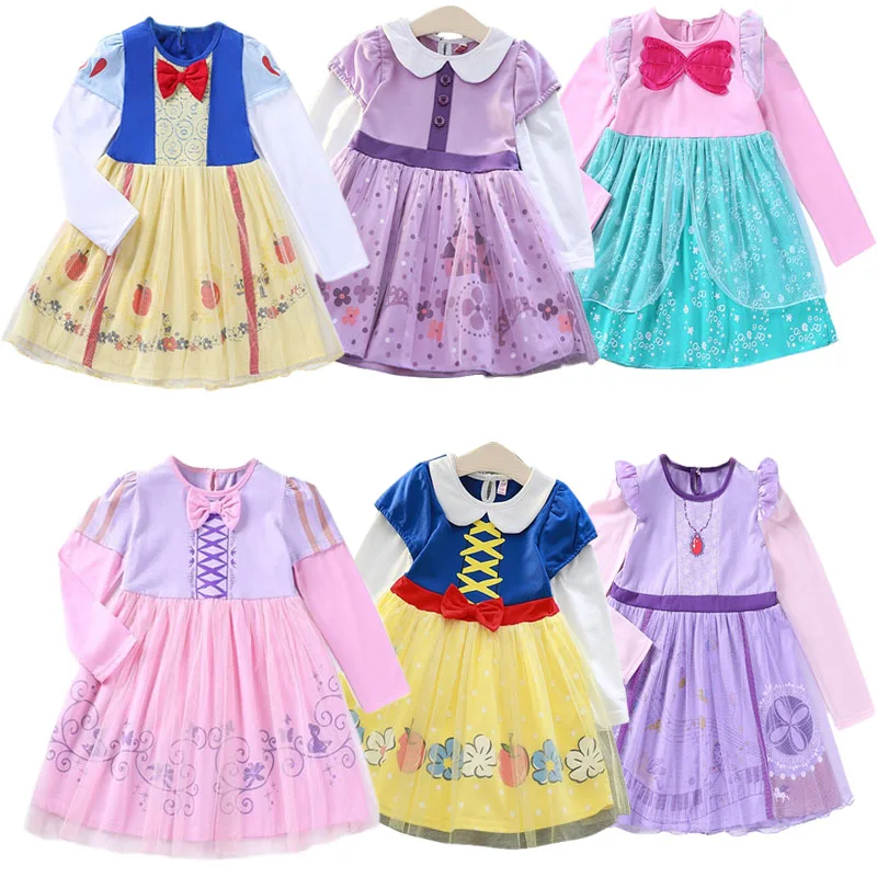 Детская одежда детское платье принцессы Софии с длинными волосами для девочек
