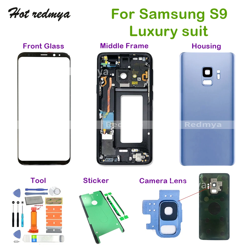 S9 запасные части для Samsung Galaxy G960 G960F средняя рама полная задняя крышка переднее