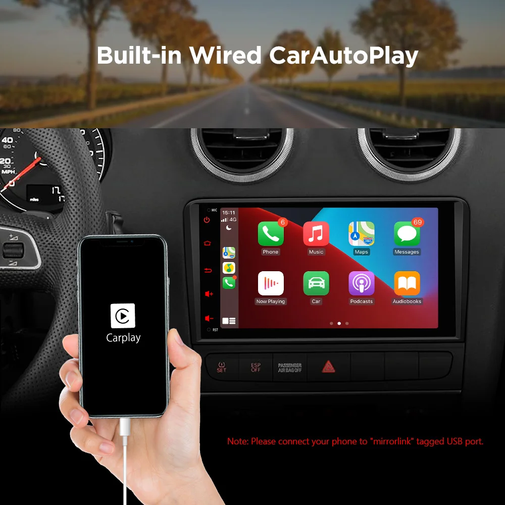XTRONS 8 ''Android 10 0 автомобильный стерео плеер радио для Audi A3 8P 2003 2009 2010 2011 2012 S3 RS3 Carpaly