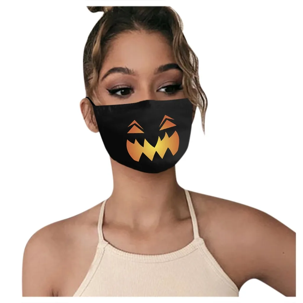 Взрослые моющиеся маски для лица с забавными принтами на Хэллоуин рта