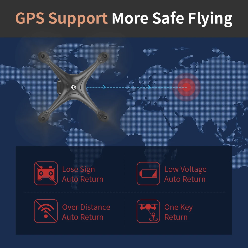 Holy Stone HS120D gps RC Дрон Профессиональный FPV 1080P HD камера дроны следуем за мной gps ГЛОНАСС Квадрокоптер Wifi RC вертолет