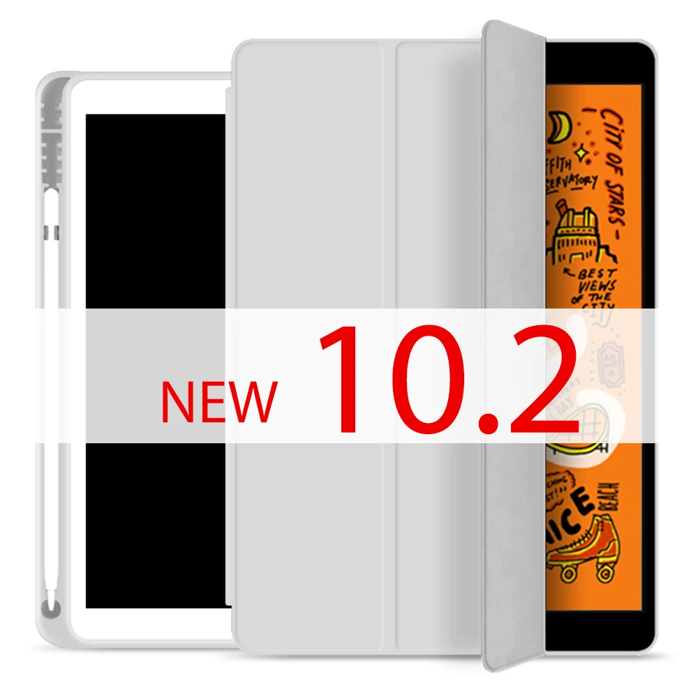 Для ipad чехол карандаш держатель Funda для ipad 6-го поколения для ipad Mini 5 ipad 10,2 / 9,7 чехол - Цвет: white 10.2
