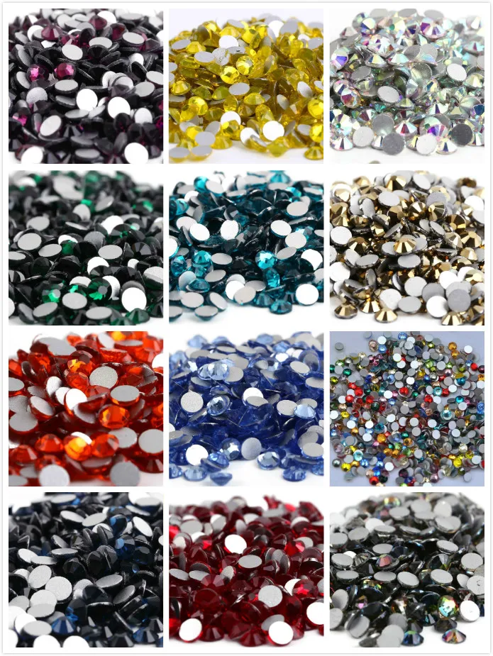 ss2~ss12 AAAAA Top Quality Crystal Non Hotfix Rhinestone Super Bright Glass Strass 3D Nail Art Decoration DIY Dress Clothing | Дом и сад