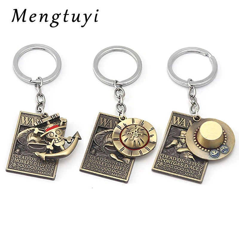 Цельный брелок для ключей в стиле аниме японская соломенная шляпа Череп Луффи