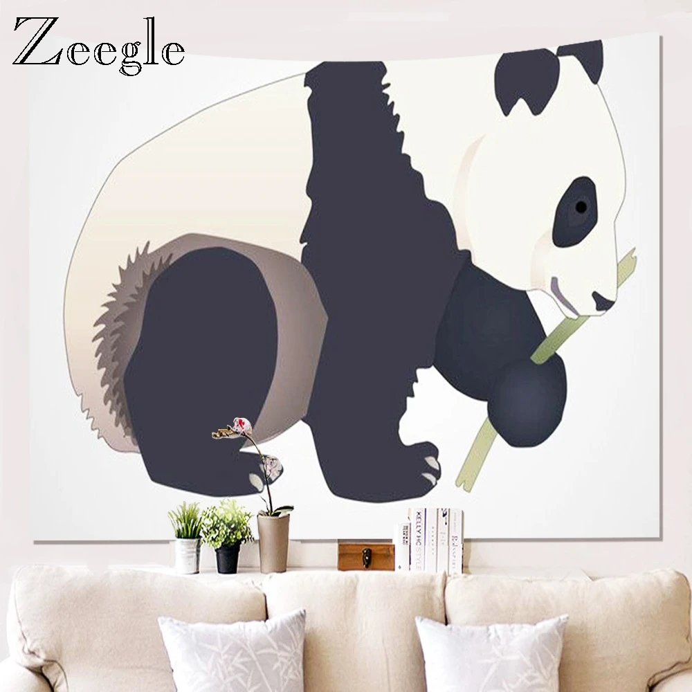 Zeegle мультфильм панда настенный гобелен Пикник одеяло кухонные скатерти домашнее