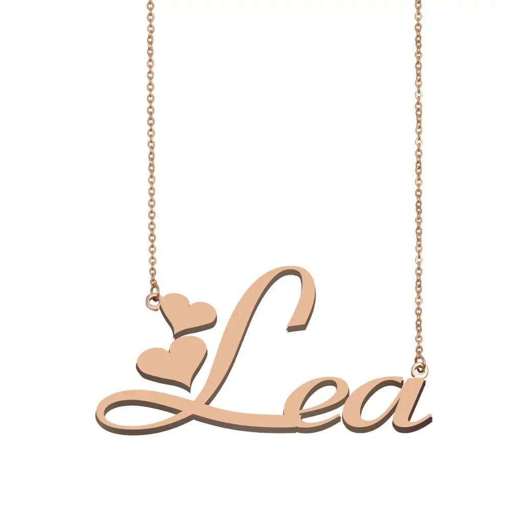 Lea Name Necklace Custom Gold Stainless Steel Pendant for Women Girls Best Friends Birthday Wedding Christmas Mother Days Gift