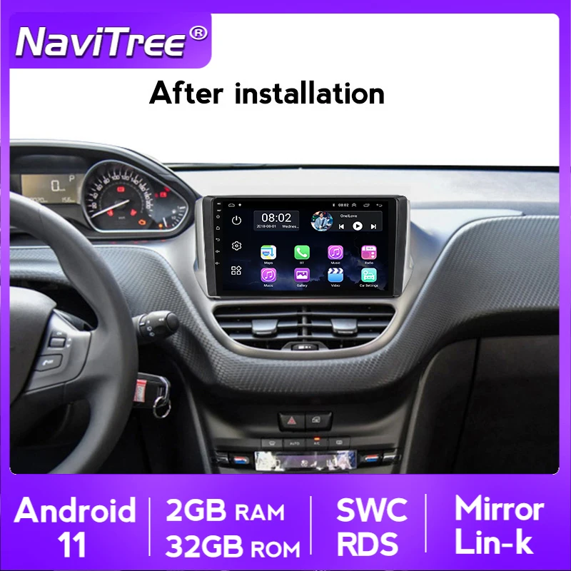 Android для Peugeot 2008 208 серия 2014 2018 автомобильное стерео радио Gps Bluetooth плеер несколько