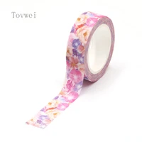 5m glitter flowers washi tape kawaii flower masking tape decorative tape for sticker scrapbooking diy photo album