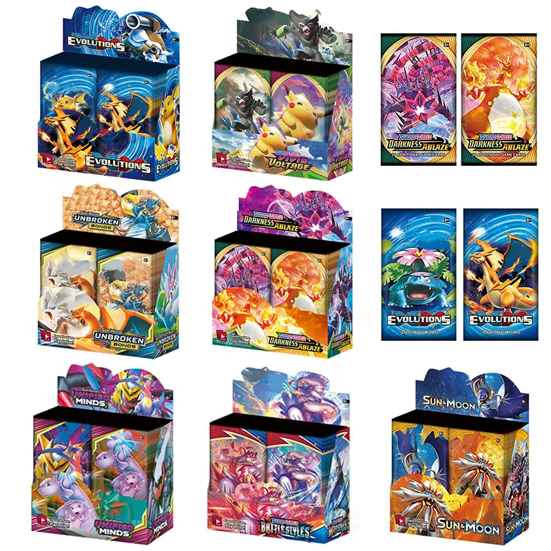 

New Pokemon Card Carte Pokemons English 360Pcs Pokemon TCG: Sun & Moon Unbroken Bonds Booster Box Trading Card Game toy