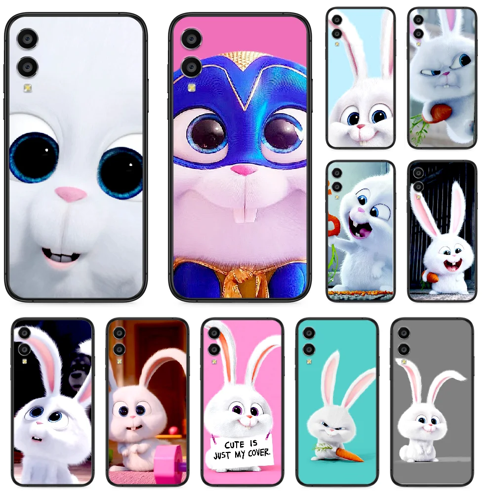 

Pet Cute Little White Rabbit Phone case For Huawei Honor 6A 7A 7C 8 8A 8X 9 9X 10 10i 20 Lite Pro Play black shell trend hoesjes