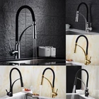 Кран для горячей и холодной воды с одной ручкой, кухонный кран золотого цвета, поворотный, вытяжной, распылитель