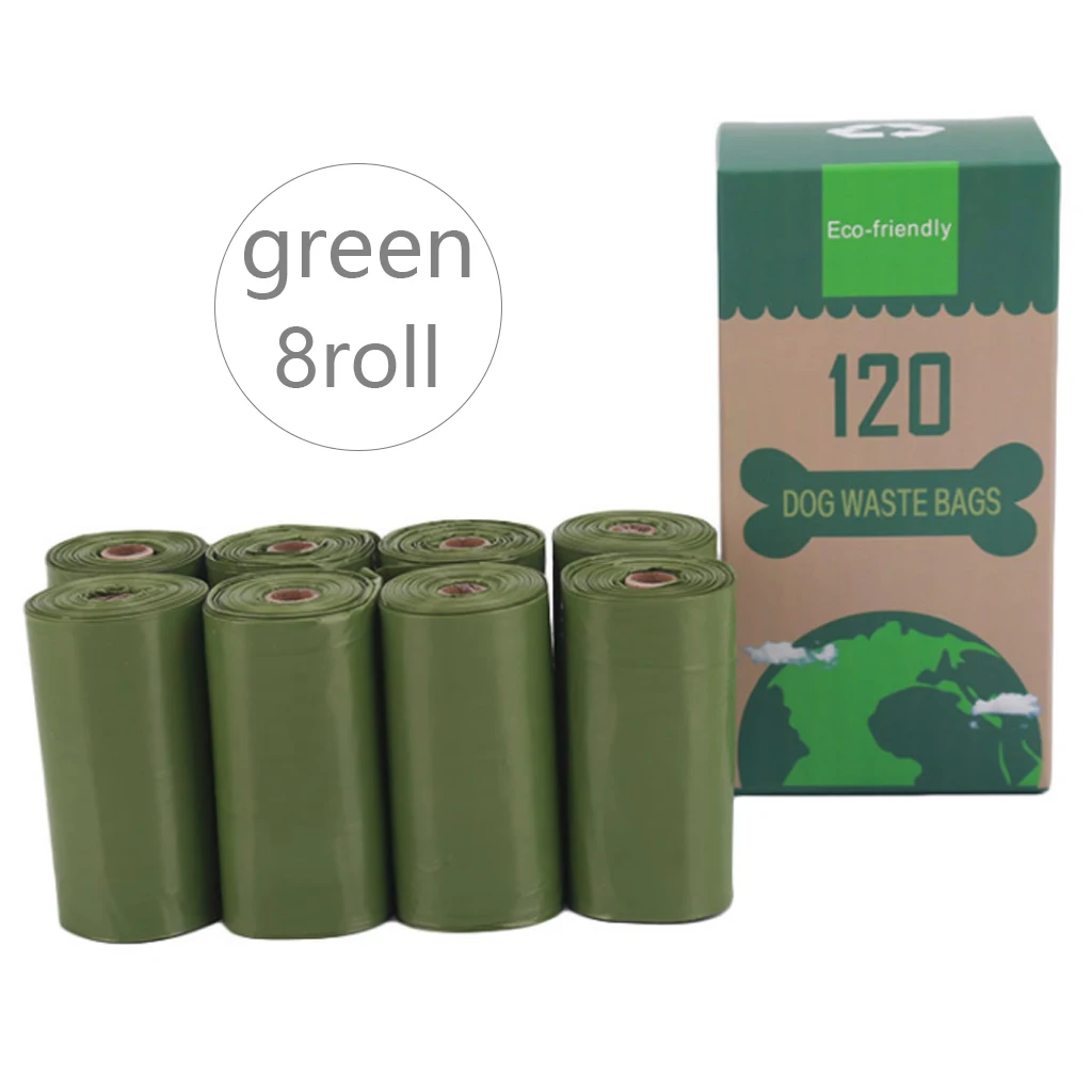 GN 8roll Экологически чистые мешки для мусора, чехол для медиаторов, для удаления домашних животных, биоразлагаемые мешки для уборки за домашними животными, товары для прогулок для домашних животных - Цвет: GN 8roll